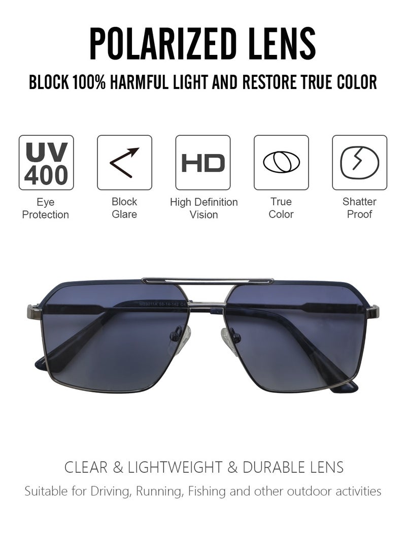 دلس دي إل إس نظارات شمسية للرجال والنساء - إطار معدني أفياتور مع عدسات مستقطبة متعددة الأغراض (MS9011-C4) - Image 2