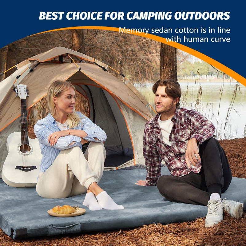 CYMULA CertiPUR-US Full Memory Foam Camping Mattress Pad, Portable Foam Sleeping Pad for Camping, Roll up Sleeping Mat Guest Floor Bed for Sleepover, Car, Tent SUV Cot Mattress - Image 3