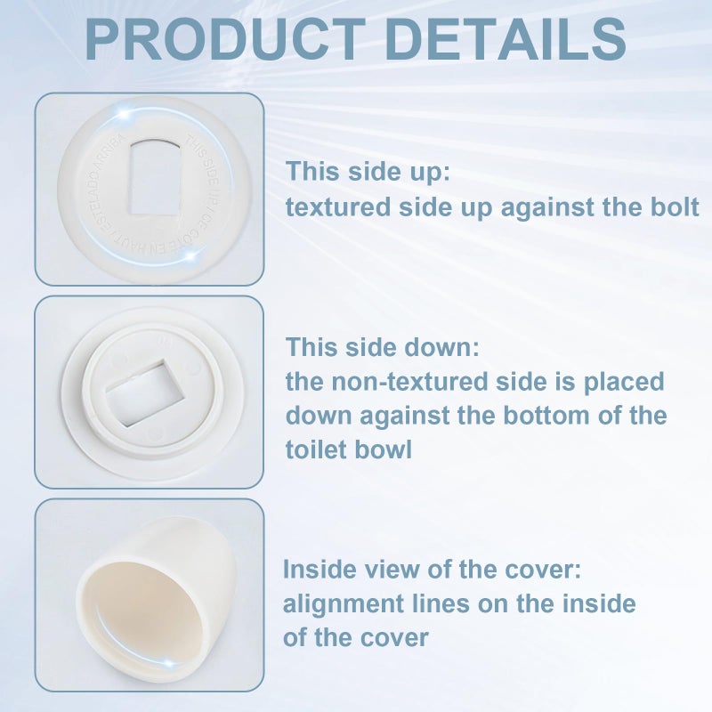 Fyroxx 4 Packs White Toilet Bolt Caps, Toilet Bolt Covers Are Suitable for A Variety of Toilet Floor Bolts with Heights of 1.44 Inches or Less, Effectively Hides Bathroom Installation Marks - Image 4