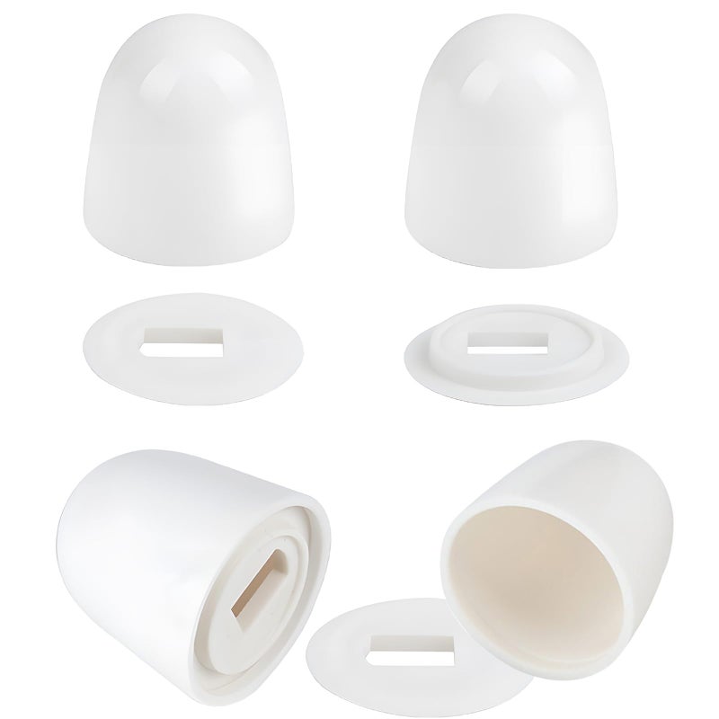 Fyroxx 4 Packs White Toilet Bolt Caps, Toilet Bolt Covers Are Suitable for A Variety of Toilet Floor Bolts with Heights of 1.44 Inches or Less, Effectively Hides Bathroom Installation Marks - Image 1