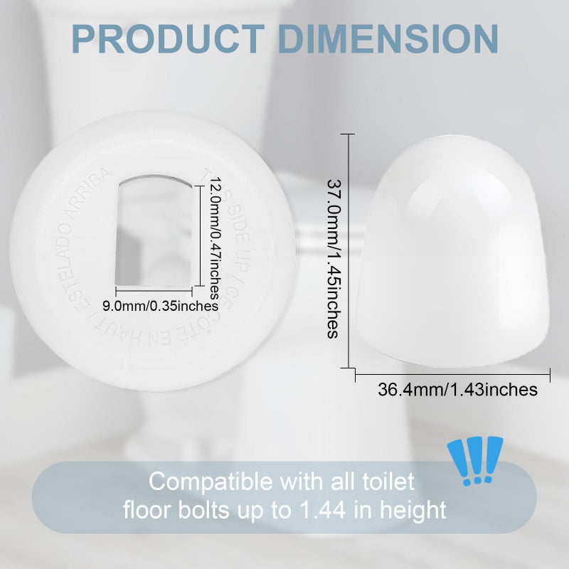 Fyroxx 4 Packs White Toilet Bolt Caps, Toilet Bolt Covers Are Suitable for A Variety of Toilet Floor Bolts with Heights of 1.44 Inches or Less, Effectively Hides Bathroom Installation Marks - Image 5