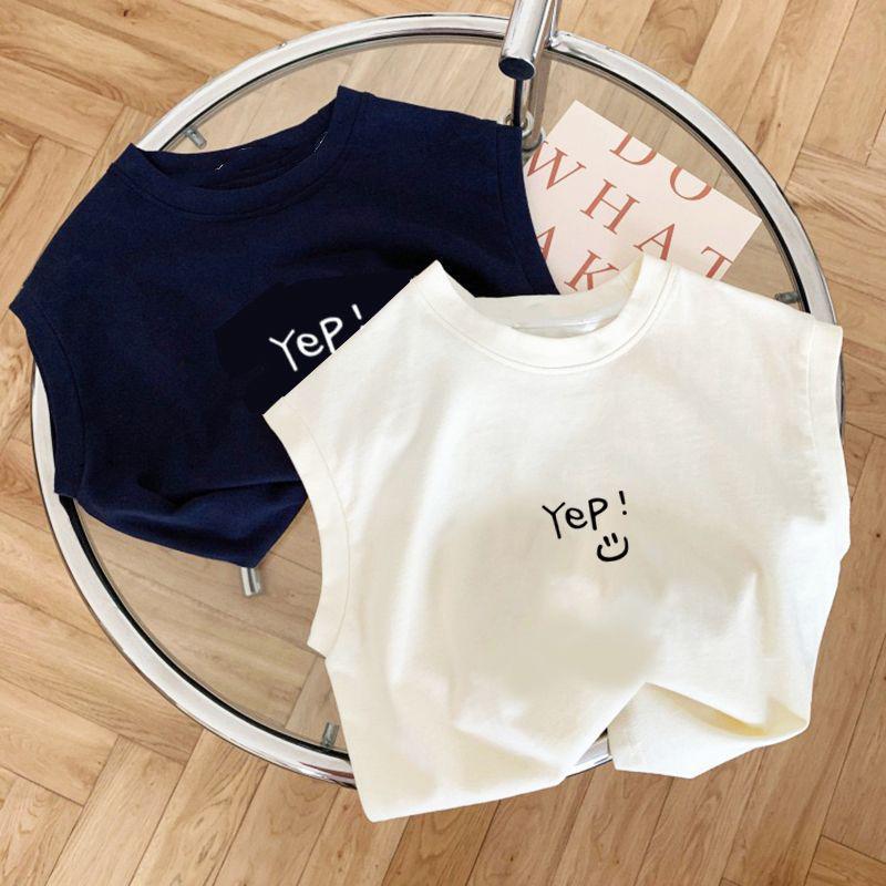 Pure Cotton Kidsren'S Baby Cute Sleeveless T-Shirt 2024 Simple Vest Top For Small And Medium-Sized Kidsren Boys And Girls Summer Trendy T-Shirt - Image 2