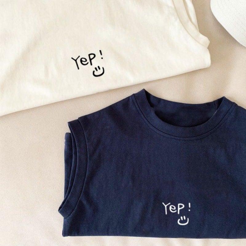 Pure Cotton Kidsren'S Baby Cute Sleeveless T-Shirt 2024 Simple Vest Top For Small And Medium-Sized Kidsren Boys And Girls Summer Trendy T-Shirt - Image 5