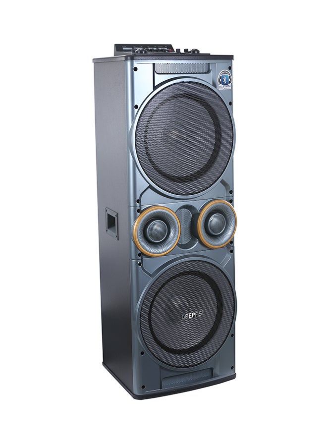 GEEPAS 2- Channel Professional Speaker System with Wireless Microphone Remote Control, LED Display/Graphic Equalizer, Bluetooth/80000W PMPO, GMS8518, Black GMS8518 Black - Image 2