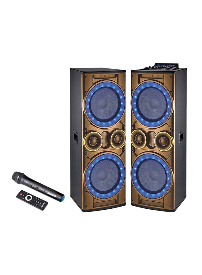 GEEPAS 2- Channel Professional Speaker System with Wireless Microphone Remote Control, LED Display/Graphic Equalizer, Bluetooth/80000W PMPO, GMS8518, Black GMS8518 Black - Image 1