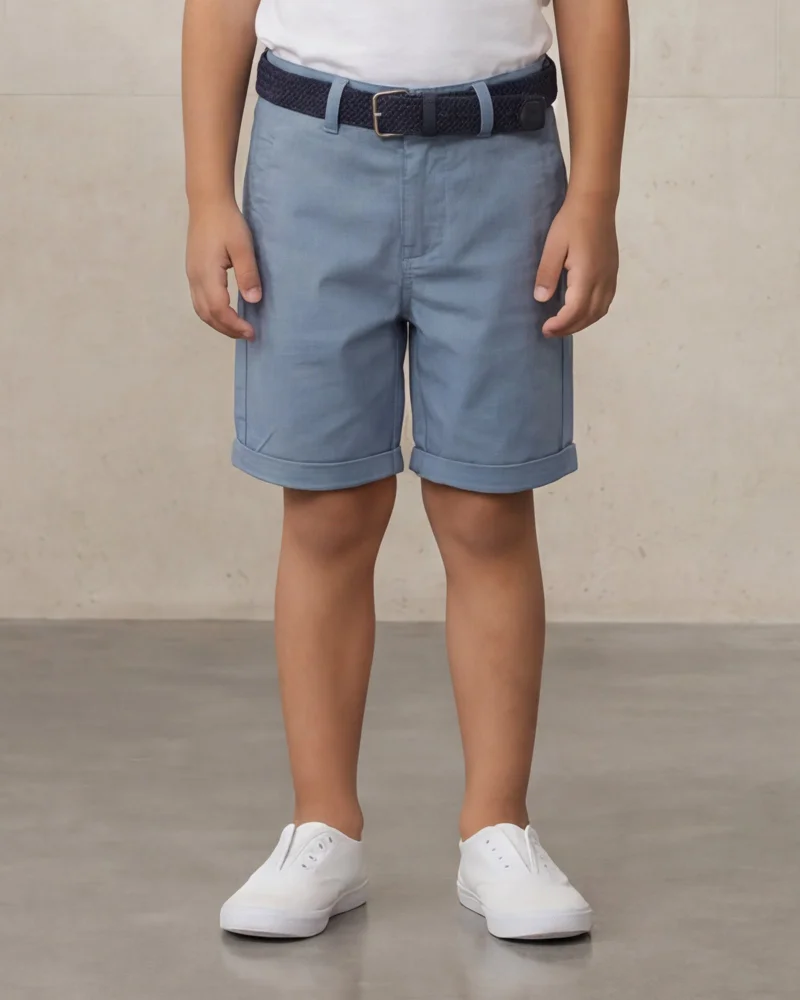 ردتاغ Boys Blue Belted Chino Shorts