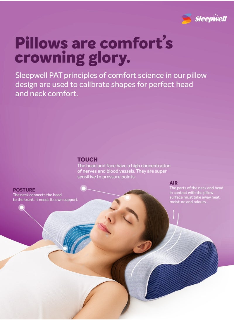 سليب ويل وسادة Nexa Curves Pillow Premium Sleepwell الدعم الأمثل والراحة والجودة للحصول على أفضل نوم ليلاً  - Image 3