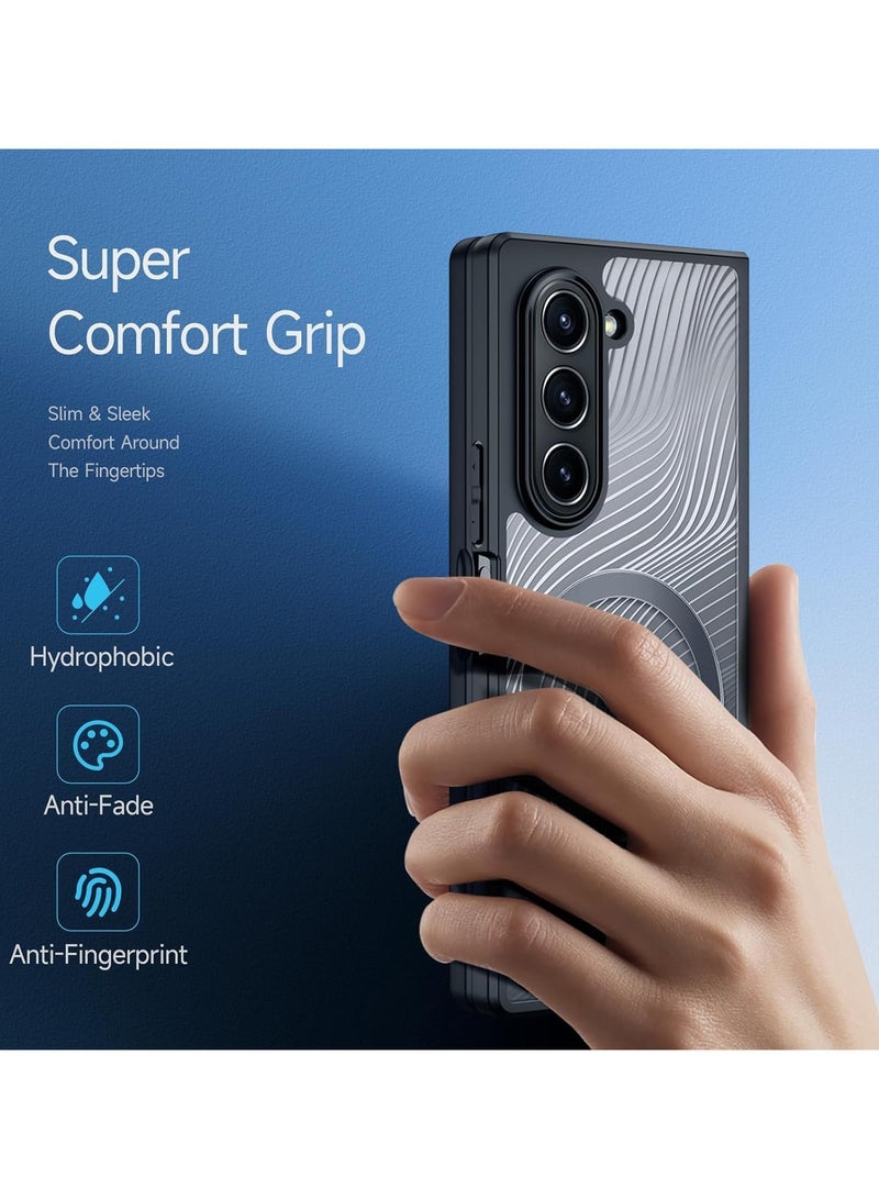 general Samsung Galaxy Z Fold 6 Magnetic Case, Compatible with MA-g-SAFE, Hydrophobic Anti-Fade, Anti-Fingerprint, Anti-Shock Protective Case, Ultra-Thin Matte Clear Case - Image 4