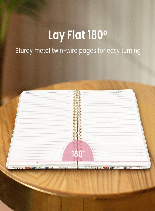 Taja Lined Spiral Journal Notebook for Women, Cute A5 College Ruled Hardcover Notebook for Work & Note Taking, Aesthetic Pretty Journal for Writing, 140 Pages, Floral - Image 4