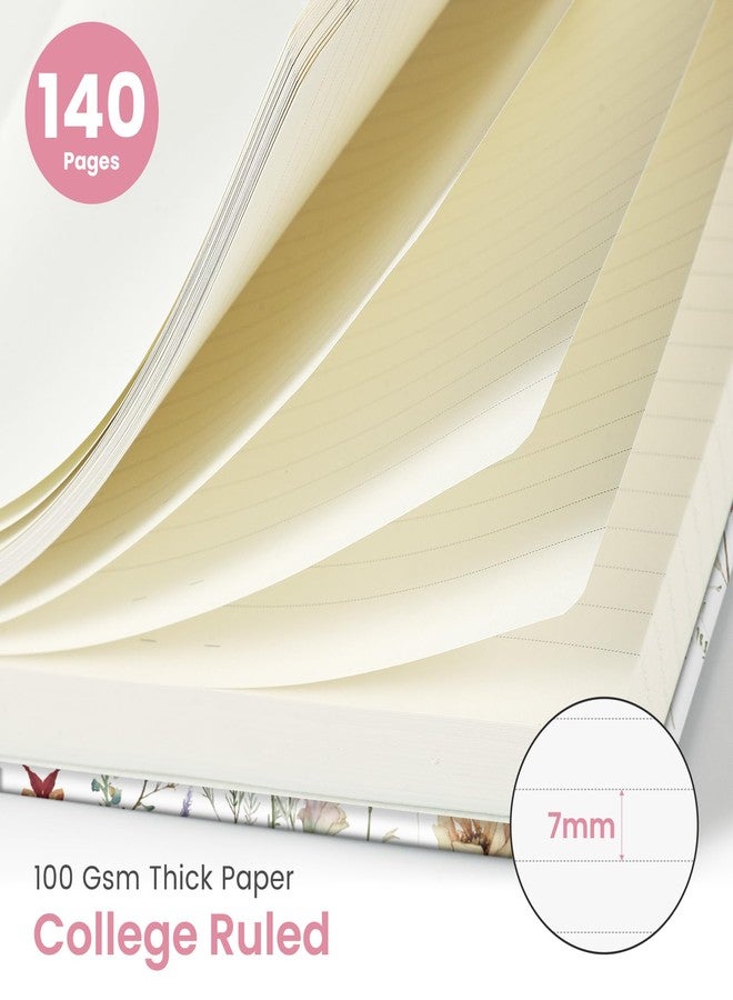Taja Lined Spiral Journal Notebook for Women, Cute A5 College Ruled Hardcover Notebook for Work & Note Taking, Aesthetic Pretty Journal for Writing, 140 Pages, Floral - Image 2