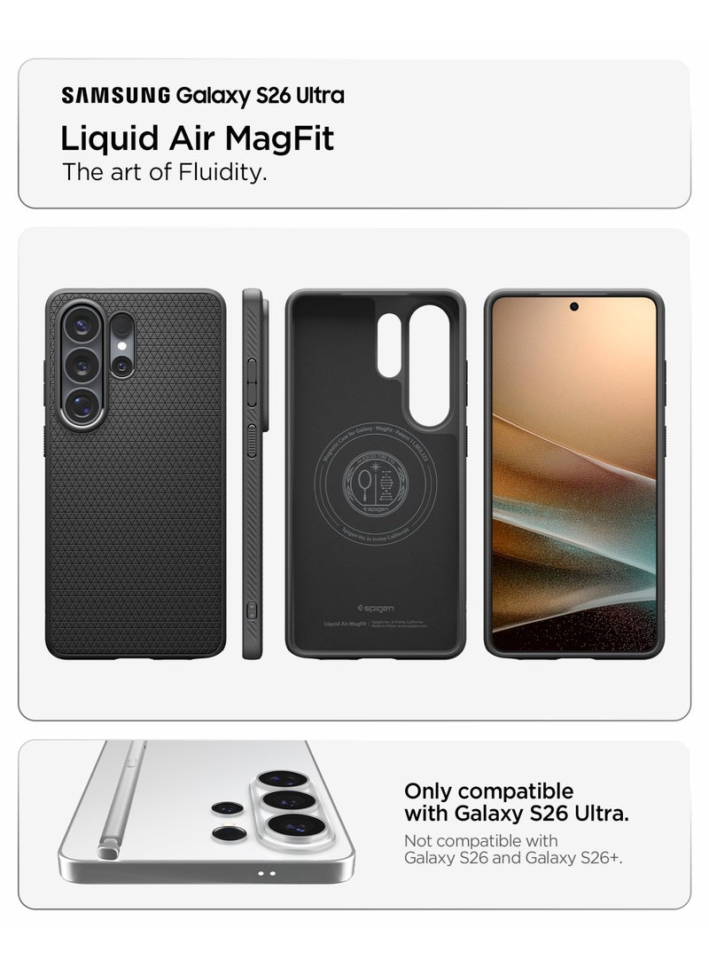 Spigen Liquid Air MagFit for Samsung Galaxy S26 ULTRA Case [MagSafe compatible] Cover - Matte Black - Image 2