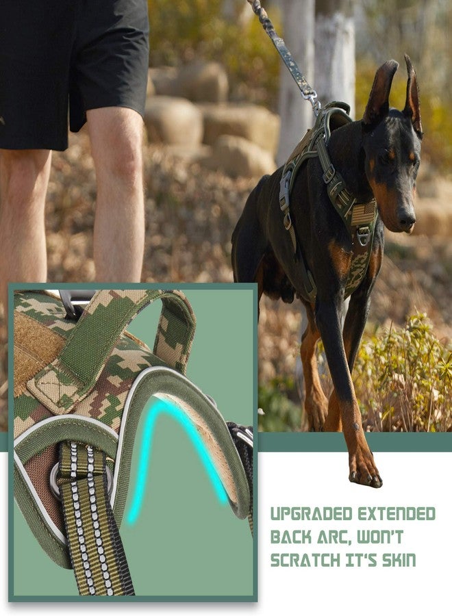 BUMBIN Tactical Dog Harness for Large Dogs No Pull, Famous TIK Tok No Pull Dog Harness, Fit Smart Reflective Pet Walking Harness for Training, Adjustable Dog Vest Harness with Handle Forest Camo L - Image 3