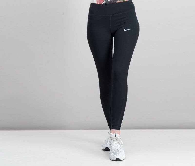 Nike  leggings جري نسائية قوية، سوداء - Image 1