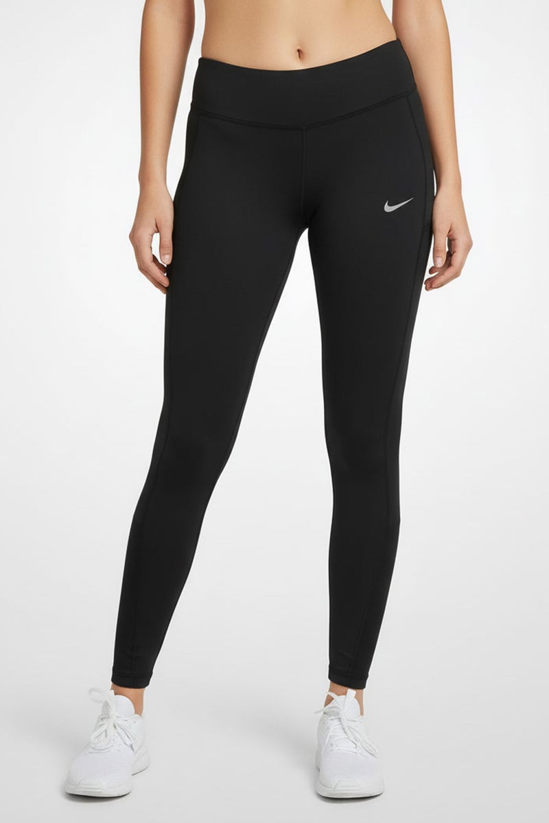 Nike  leggings جري نسائية قوية، سوداء - Image 1