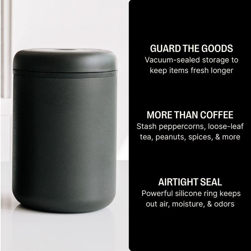 Fellow Atmos Vacuum Coffee Canister & Food Storage Container - 1.2 Liter Canister holds up to 16 oz of Coffee Beans - Airtight Food Storage Containers - Coffee Containers - 1.2 Liter - Matte Black - Image 3