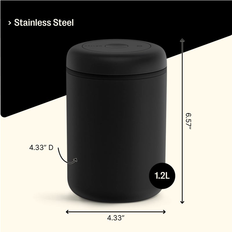 Fellow Atmos Vacuum Coffee Canister & Food Storage Container - 1.2 Liter Canister holds up to 16 oz of Coffee Beans - Airtight Food Storage Containers - Coffee Containers - 1.2 Liter - Matte Black - Image 5