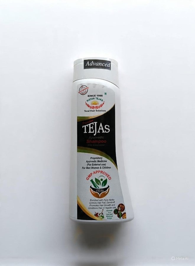 TEJAS AYURVEDIC SHAMPOO PURE AND NATURAL PARABEN FREE WITH HERBAL EXTRACT FOR MEN WOMEN AND CHILDREN SPECIALLY FORMULATED FOR ALL HAIR PROBLEMS 200 ML - Image 1