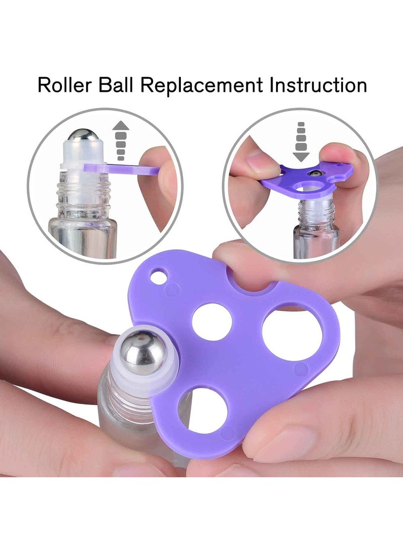PrettyCare PrettyCare Essential oil Roller Bottles for Oils 10ml Glass Clear Perfume Bottles Empty with Extra Roller Balls, Opener, Funnel, Pipette, Labels, 4pack Roll on Bottles  - Image 3