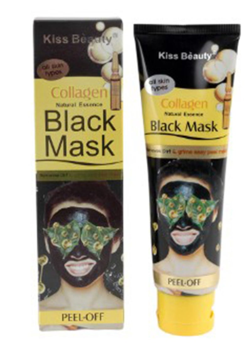 Kiss Beauty Black mask with collagen cleanser and moisturizer for the skin 