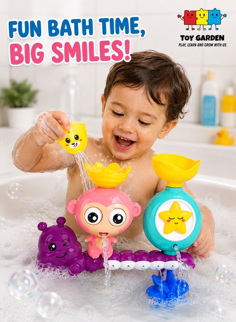 TOY GARDEN Baby Bath Toy for Toddlers | Spinning Gear & Googly Eyes | Sensory Development Bath Tub Toy for Kids 2-5 Years | Engaging Bath Time Fun - Image 1