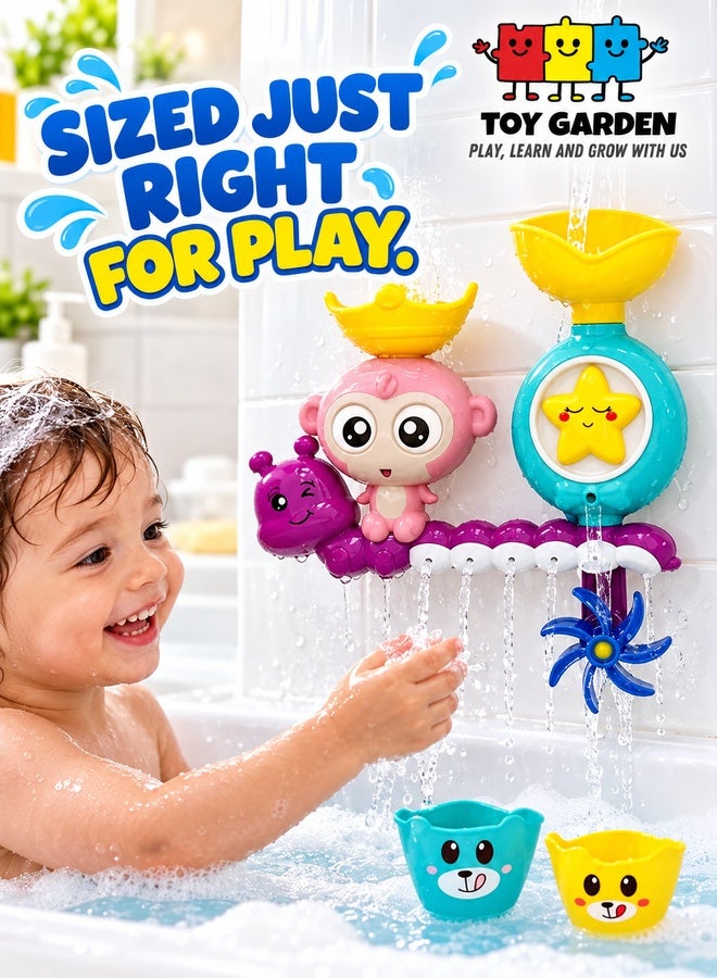 TOY GARDEN Baby Bath Toy for Toddlers Spinning Gear and Googly Eyes Sensory Development Bath Tub Toy Engaging Bath Time Fun for Kids 18m+ - Image 4