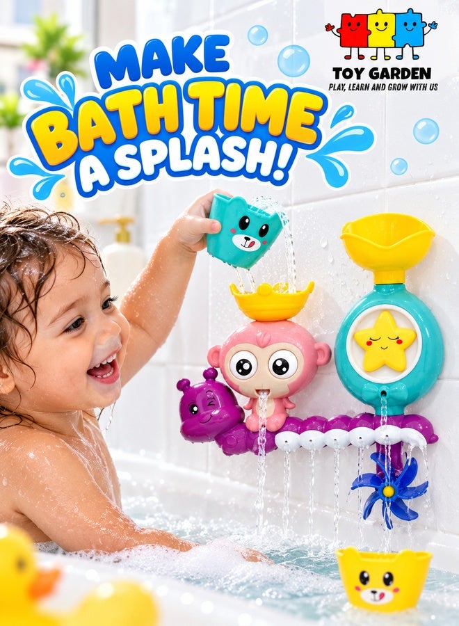 TOY GARDEN Baby Bath Toy for Toddlers Spinning Gear and Googly Eyes Sensory Development Bath Tub Toy Engaging Bath Time Fun for Kids 18m+ - Image 1