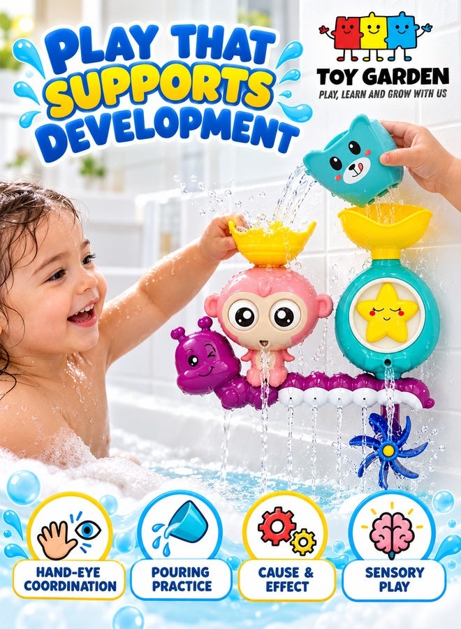 TOY GARDEN Baby Bath Toy for Toddlers Spinning Gear and Googly Eyes Sensory Development Bath Tub Toy Engaging Bath Time Fun for Kids 18m+ - Image 3