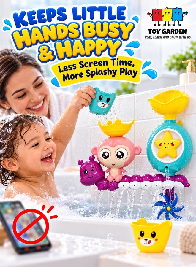TOY GARDEN Baby Bath Toy for Toddlers Spinning Gear and Googly Eyes Sensory Development Bath Tub Toy Engaging Bath Time Fun for Kids 18m+ - Image 2