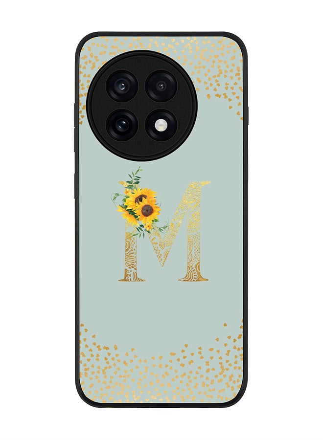 Stylizedd For OnePlus 13R / Ace 5 Pro Case,Slim fit Camera Protection, Shockproof Thin Phone cover  - Custom Floral Monogram - M  (Light Grey )