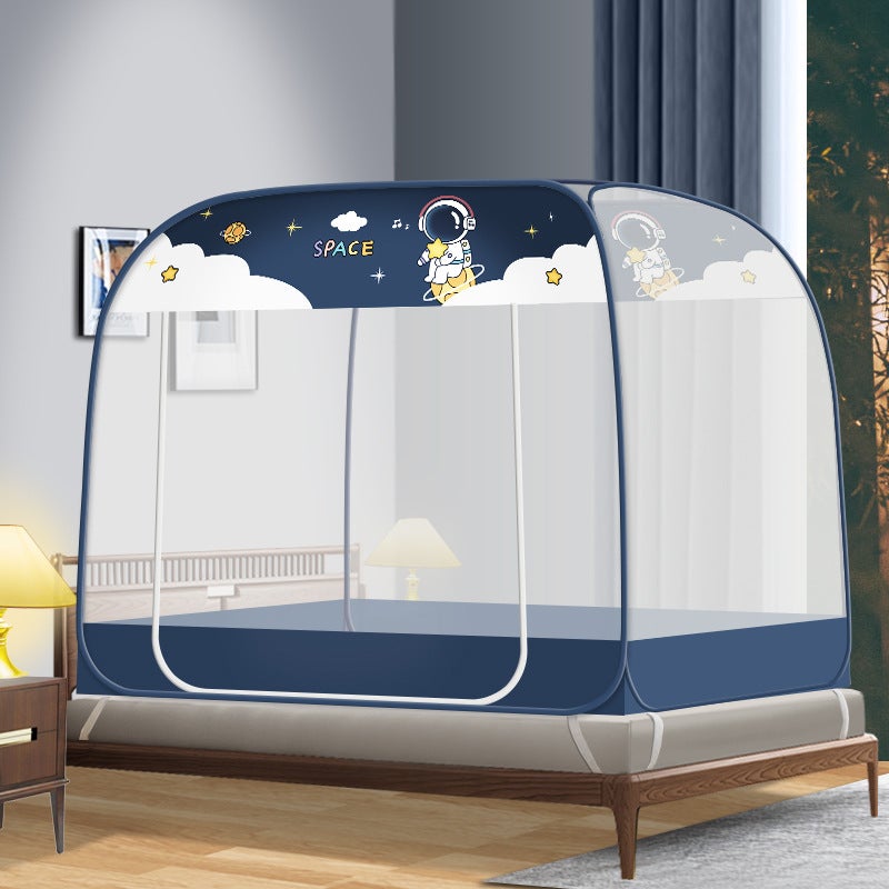 New Installation-Free Mongolian Yurt Household 1.2 M 1.5 M Bed Mosquito Net Foldable Zipper One-Piece Full Bottom Bottomless - Image 2