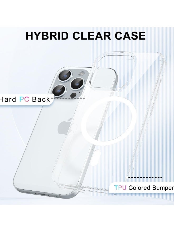 DUSALA iPhone 14 Pro Clear Magnetic Cover Mag Safe Compatible Hybrid Protective Crystal Clear Hard Back Case Shockproof Silicone Frame Slim Transparent Case for Apple iPhone 14 Pro - Image 5