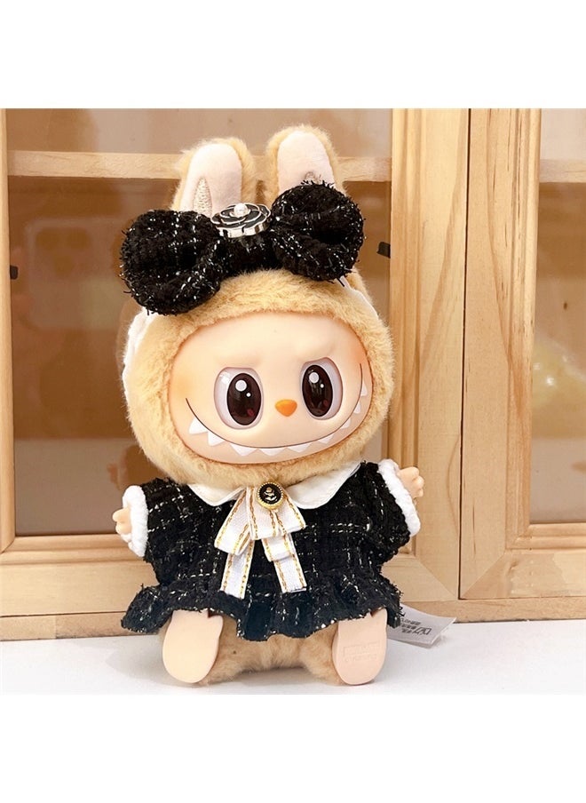 yongsheng Clothes for Outfit,Chic Style Set for 15cm Dolls, Doll Clothes Suitable for 15cm Dolls Accessories， 1 Clothes + 1 Hairband, Fashion Doll Dress Outfit Set Suitable for Accessories, Dress Up Clothes for No Doll (Black)  - Image 3
