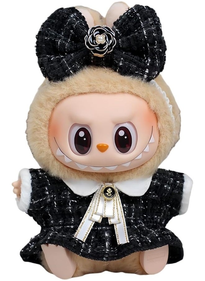 yongsheng Clothes for Outfit,Chic Style Set for 15cm Dolls, Doll Clothes Suitable for 15cm Dolls Accessories， 1 Clothes + 1 Hairband, Fashion Doll Dress Outfit Set Suitable for Accessories, Dress Up Clothes for No Doll (Black)  - Image 2