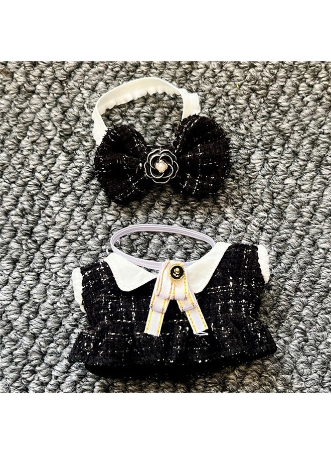 yongsheng Clothes for Outfit,Chic Style Set for 15cm Dolls, Doll Clothes Suitable for 15cm Dolls Accessories， 1 Clothes + 1 Hairband, Fashion Doll Dress Outfit Set Suitable for Accessories, Dress Up Clothes for No Doll (Black)  - Image 1