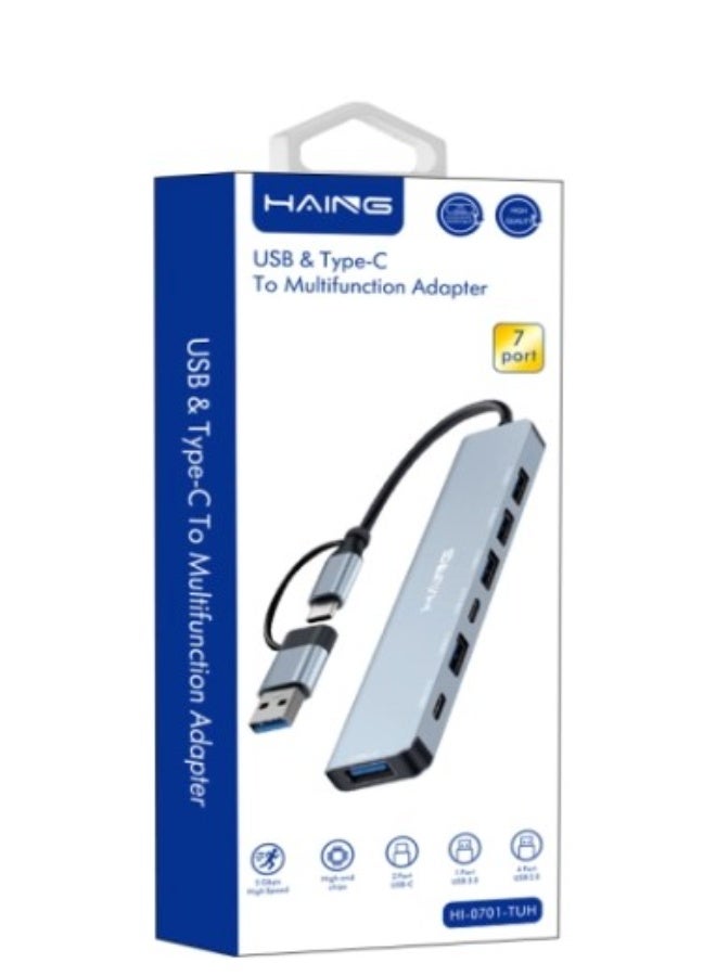 Haing محول متعدد الوظائف 7 في 1 USB و Type-C - Image 1