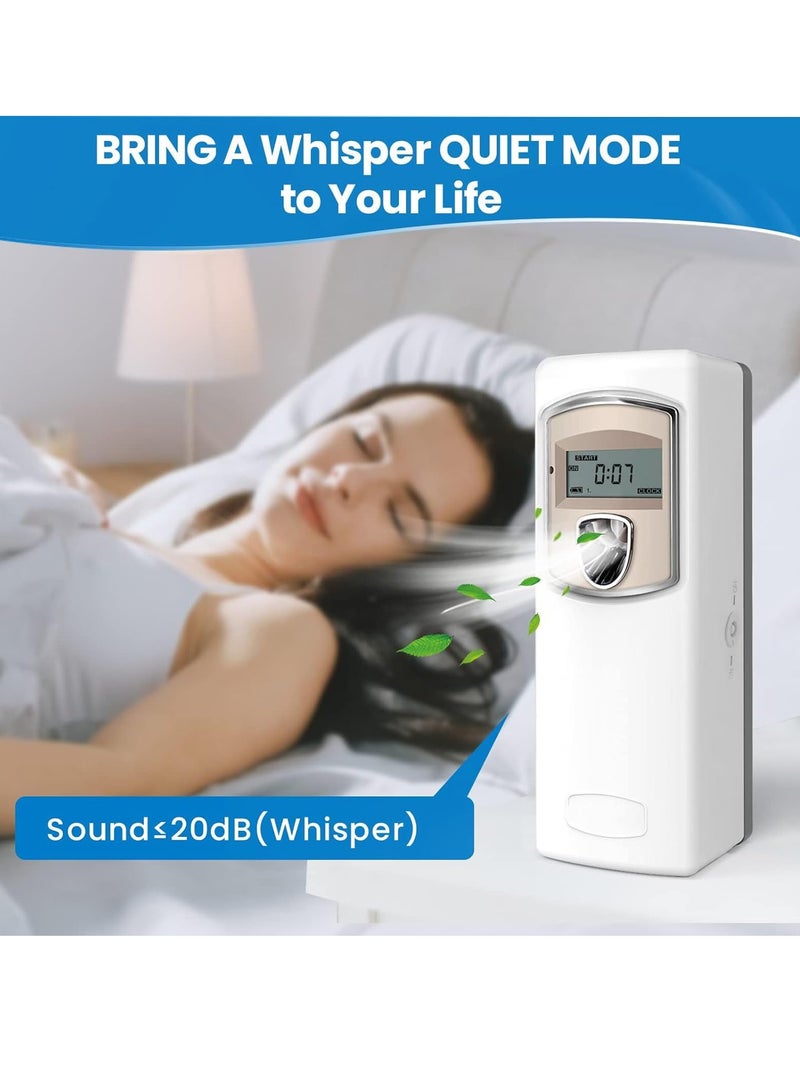 Automatic Air Freshener Spray Dispenser, LCD Fragrance Dispenser, Programmable Aerosol Spray Dispenser, Wall Mount/Free Standing Timing Spray, for Bathroom, Hotel, Office, Commercial Place White - Image 2