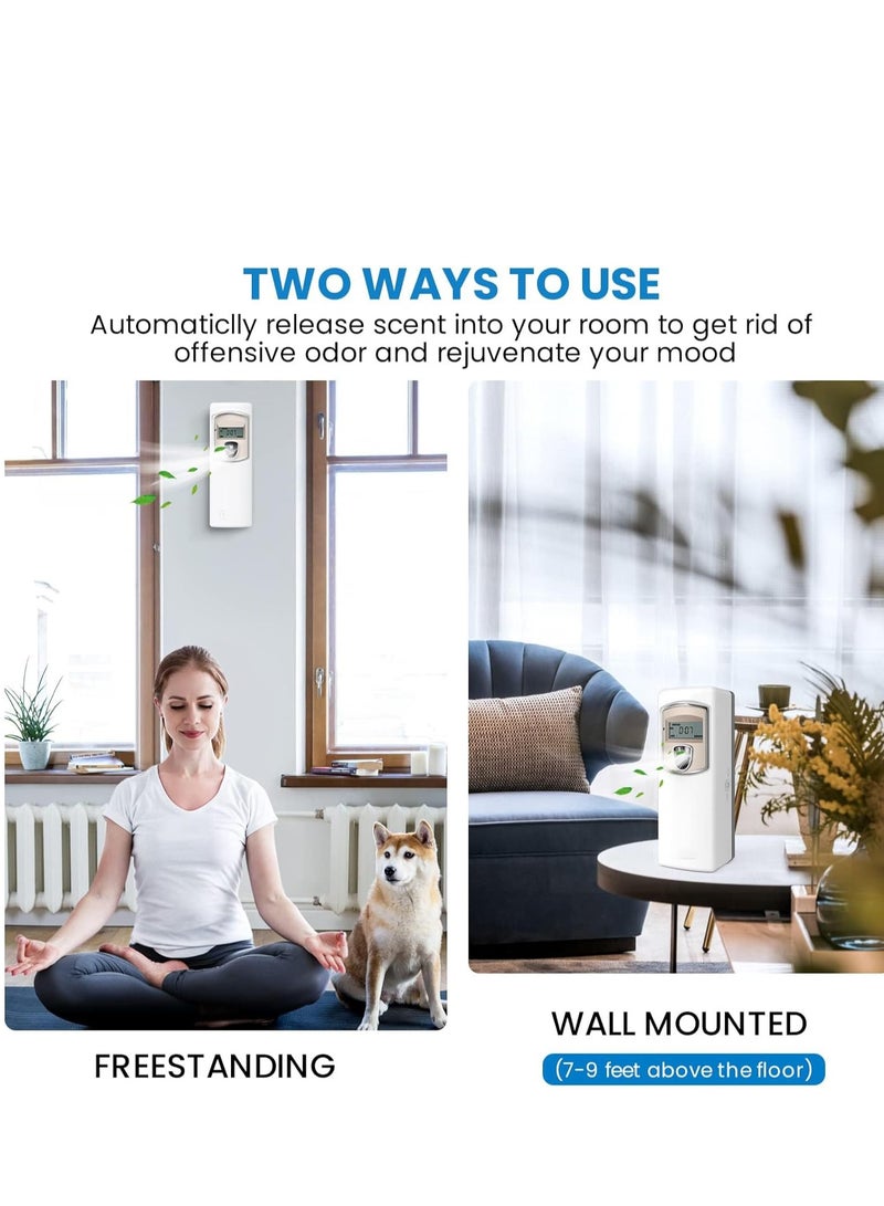 Automatic Air Freshener Spray Dispenser, LCD Fragrance Dispenser, Programmable Aerosol Spray Dispenser, Wall Mount/Free Standing Timing Spray, for Bathroom, Hotel, Office, Commercial Place White - Image 4