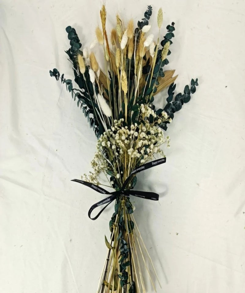 Bluejw DIY Dried Flower Bouquet - Natural Bunny Tails & Preserved Flowers, Rustic Bridal Decor, Long Lasting Dried Plants - Image 1