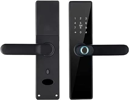 Olpad Smart Door Lock for Home Bluetooth Lock Fingerprint Magnetic Card Password Key Remote Unlock Temporary Password Home Color Black - Image 1