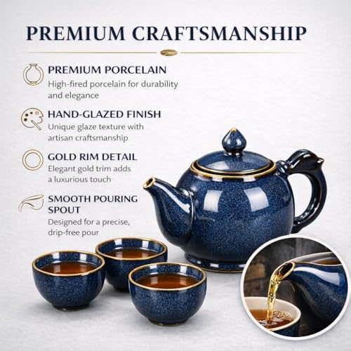 talisleskye 9-Piece Chinese Tea Set ，Gongfu Tea Sets For Adults，Japanese Teas Set Gift Boxed Sets Perfect - Image 4