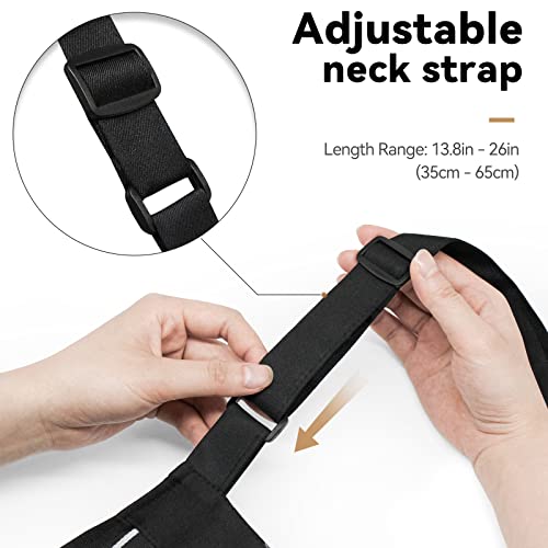 NLUS 2 Pack Cooking Aprons for Women with Pockets Adjustable Kitchen Bib Aprons for Women Men Chef, Black/White Stripe (Black/White Stripes) - Image 4