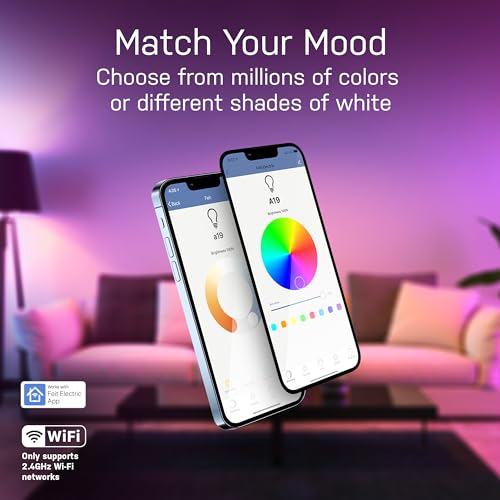 Feit Electric Smart Bulb, 100W Equivalent Color Changing and Tunable White, 2.4Ghz Wifi light bulb, No Hub Needed, Works with Alexa and Google Assistant, High CRI Dimmable LED OM100/RGBW/CA/AG, 1 Pack - Image 4