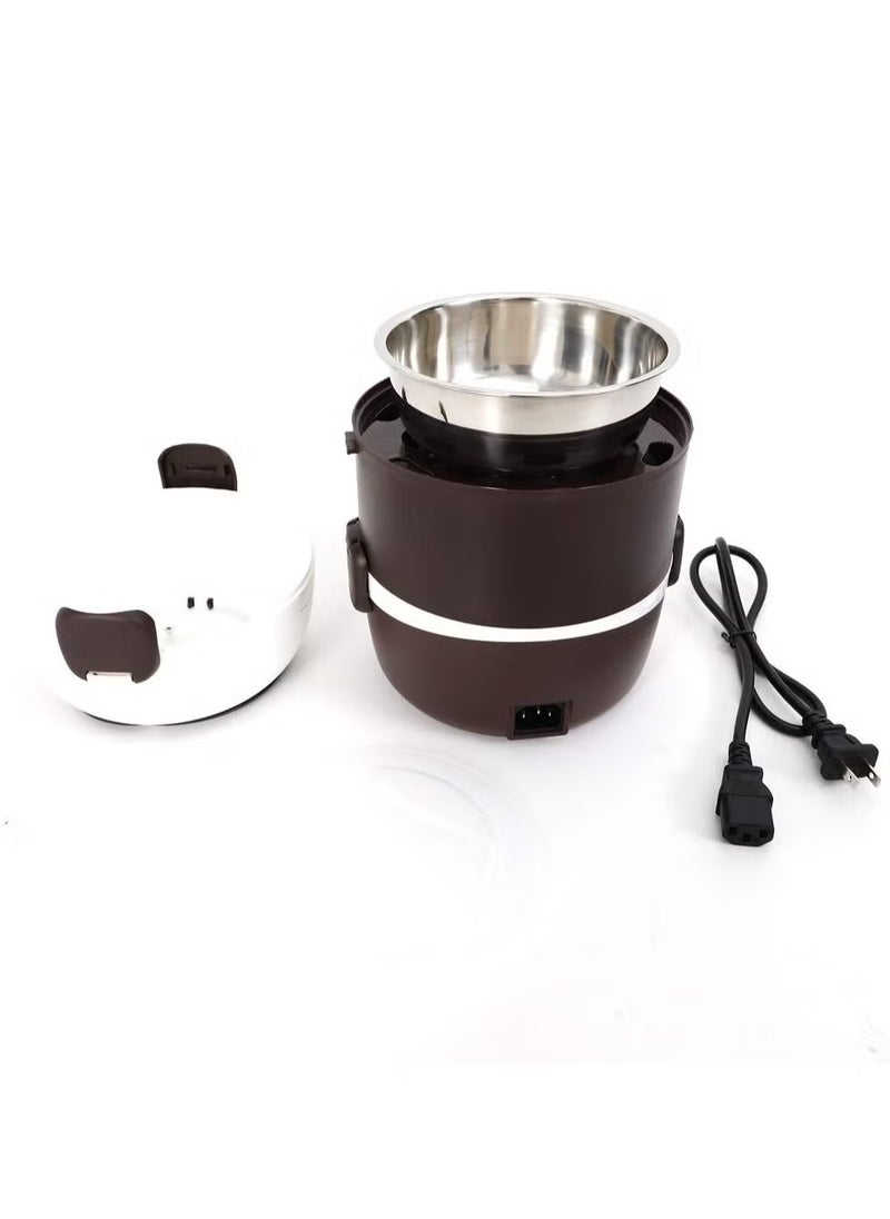 Generic - 2-Layer Electric Warmer Lunch Box – Portable Food Heater and Rice Cooker with Steamer and Egg Boiler (2 Liters) - Image 1