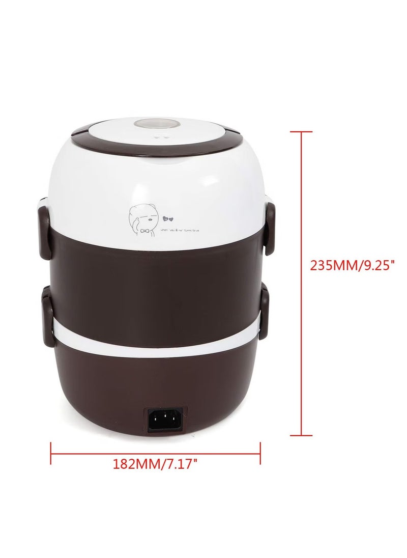 Generic - 2-Layer Electric Warmer Lunch Box – Portable Food Heater and Rice Cooker with Steamer and Egg Boiler (2 Liters) - Image 1
