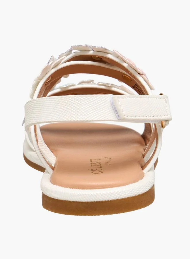 Celeste WHITE Girls Hook and Loop Strap Sandals for Women | Best Price UAE