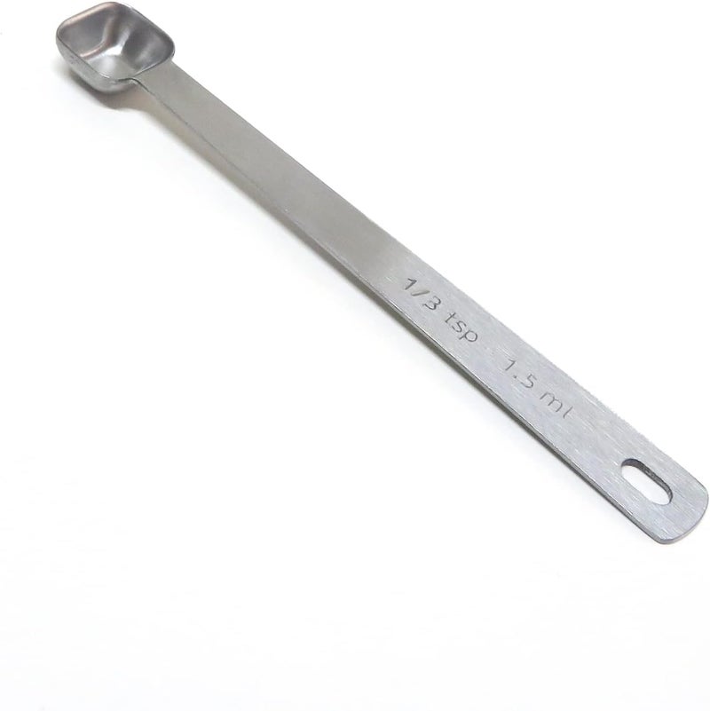 BERYLER 1PCS 1/3 Teaspoon(1/3tsp, 1/10tbsp, 1.5ml) Single Tiny Square Bowl Measuring Spoon, Small Individual Stainless Steel Measure Spoons Only - Image 1