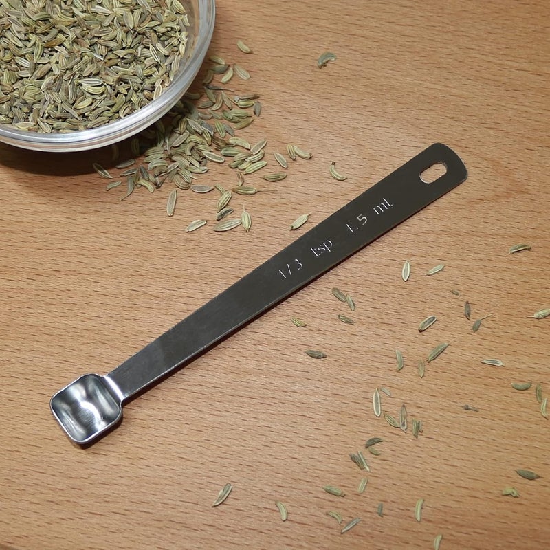BERYLER 1PCS 1/3 Teaspoon(1/3tsp, 1/10tbsp, 1.5ml) Single Tiny Square Bowl Measuring Spoon, Small Individual Stainless Steel Measure Spoons Only - Image 5