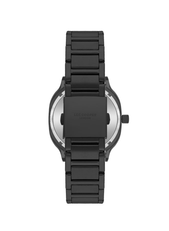 لي كوبر ساعة لي كوبر للرجال، مينا تناظرية وسوار معدني، أسود - Image 3