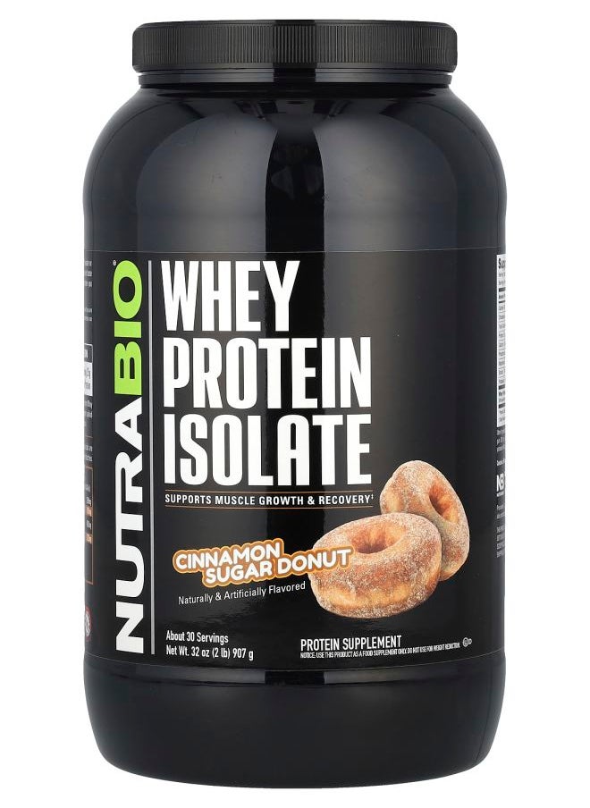 NutraBio Whey Protein Isolate Cinnamon Sugar Donut 2 lb (907 g) 