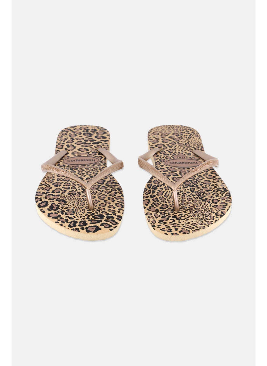 havaianas - Women Style 2 Slim Animal Print Slippers, Sand - Image 1